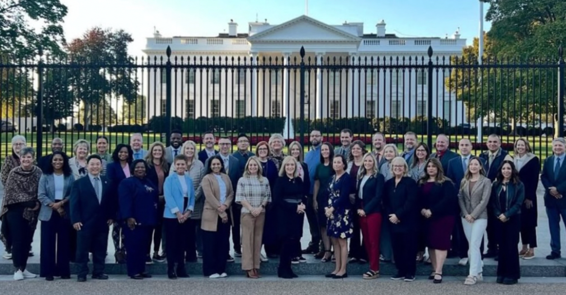National Distinguished Principals, including Ms. Braida, in front of the White House.