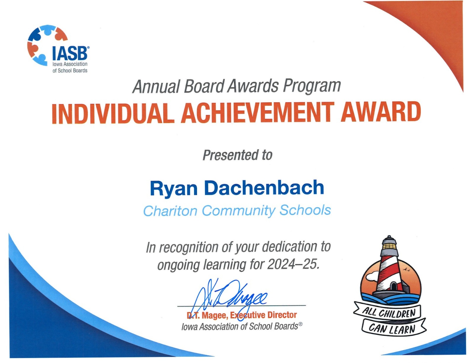 R Dachenbach Award