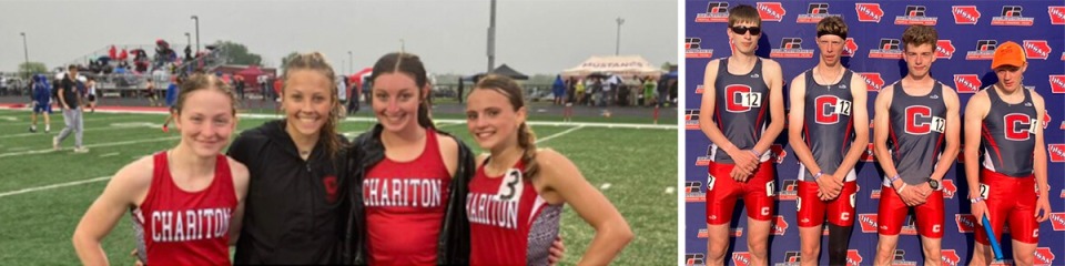 Chariton CSD Girls Distance Medley Relay Team and the Boys 4x800 Relay Team.